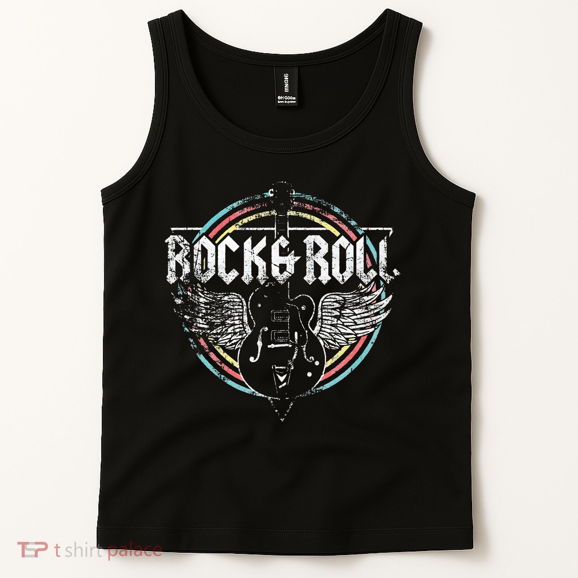 Rock & Roll Guitar Wings Music Tank Top