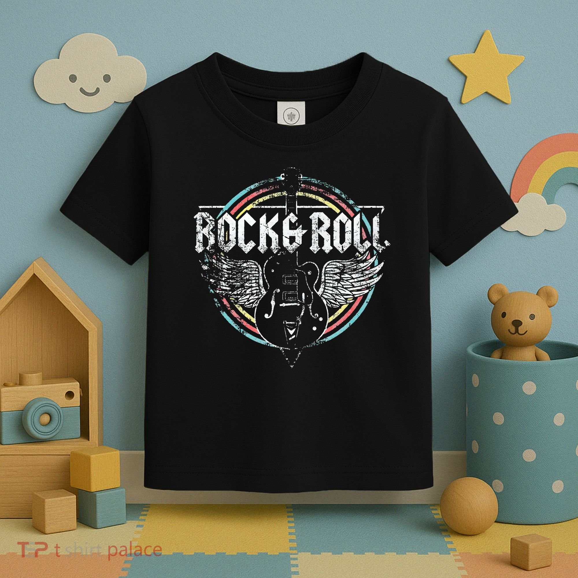 Rock & Roll Guitar Wings Music Toddler T-Shirt
