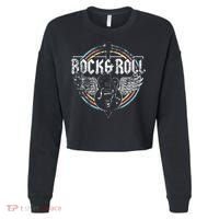 Rock & Roll Guitar Wings Music Cropped Pullover Crew thumb 0