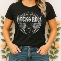Rock & Roll Guitar Wings Music Women's T-Shirt thumb 2