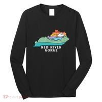 Red River Gorge Kentucky Outdoors State Nature Retro Long Sleeve Shirt thumb 0