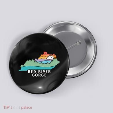 Red River Gorge Kentucky Outdoors State Nature Retro Button
