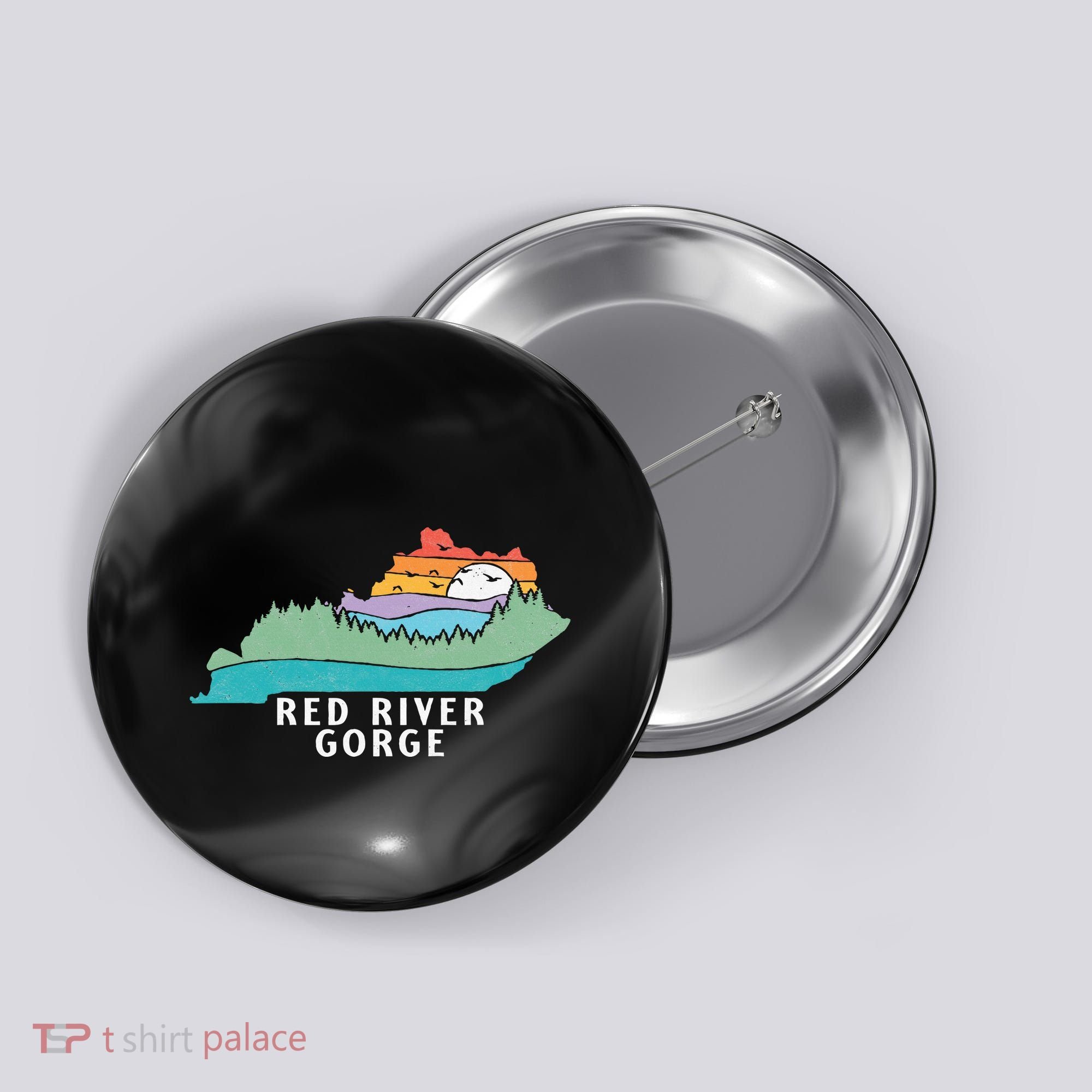 Red River Gorge Kentucky Outdoors State Nature Retro Button