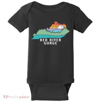 Red River Gorge Kentucky Outdoors State Nature Retro Baby Bodysuit