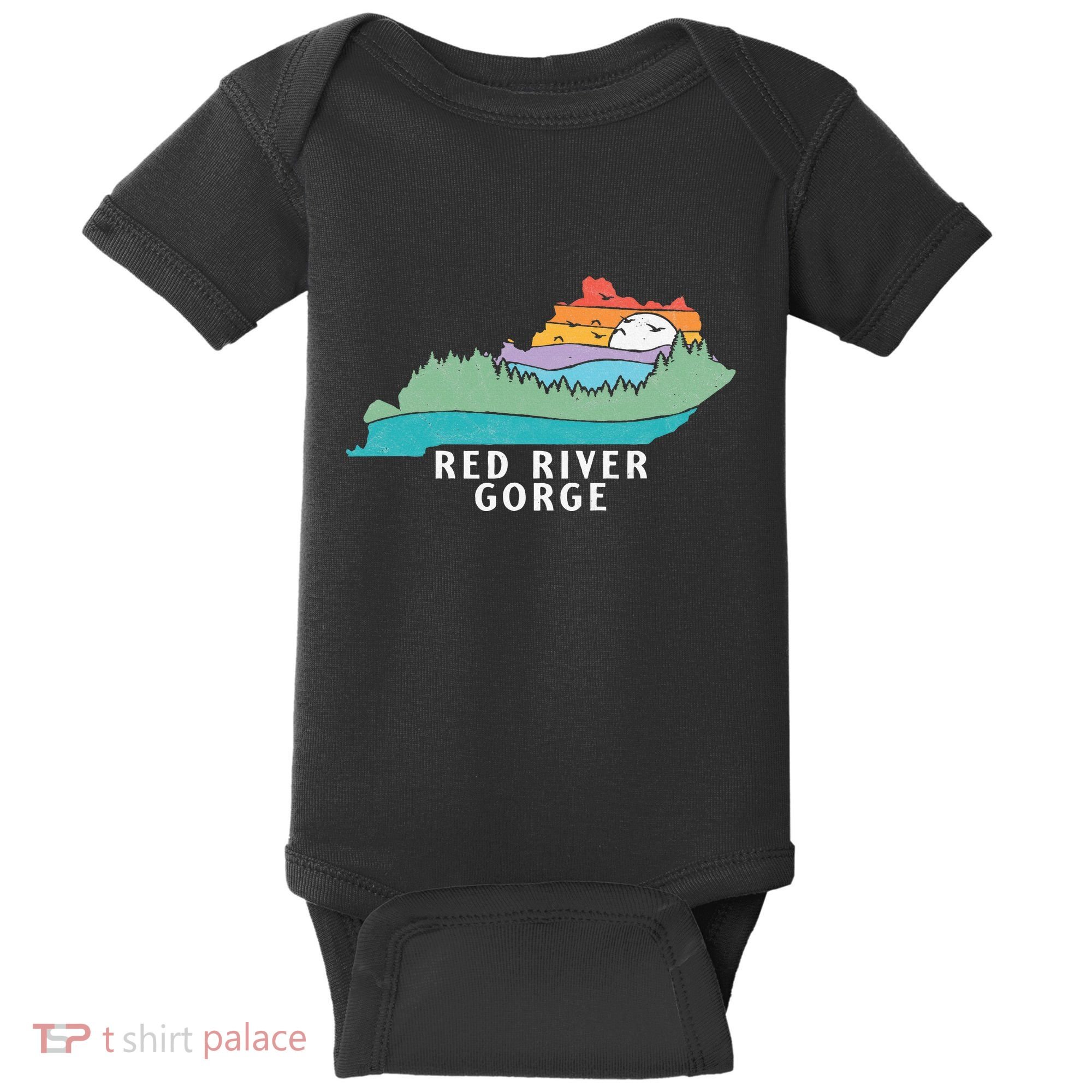 Red River Gorge Kentucky Outdoors State Nature Retro Baby Bodysuit