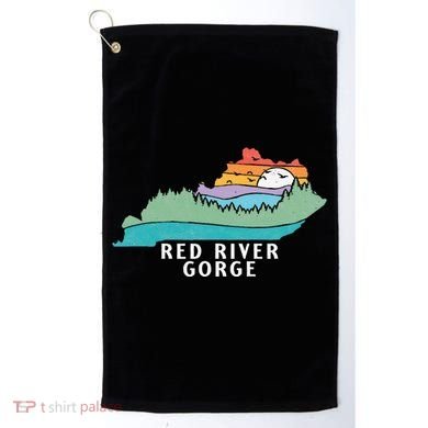 Red River Gorge Kentucky Outdoors State Nature Retro Golf Towel
