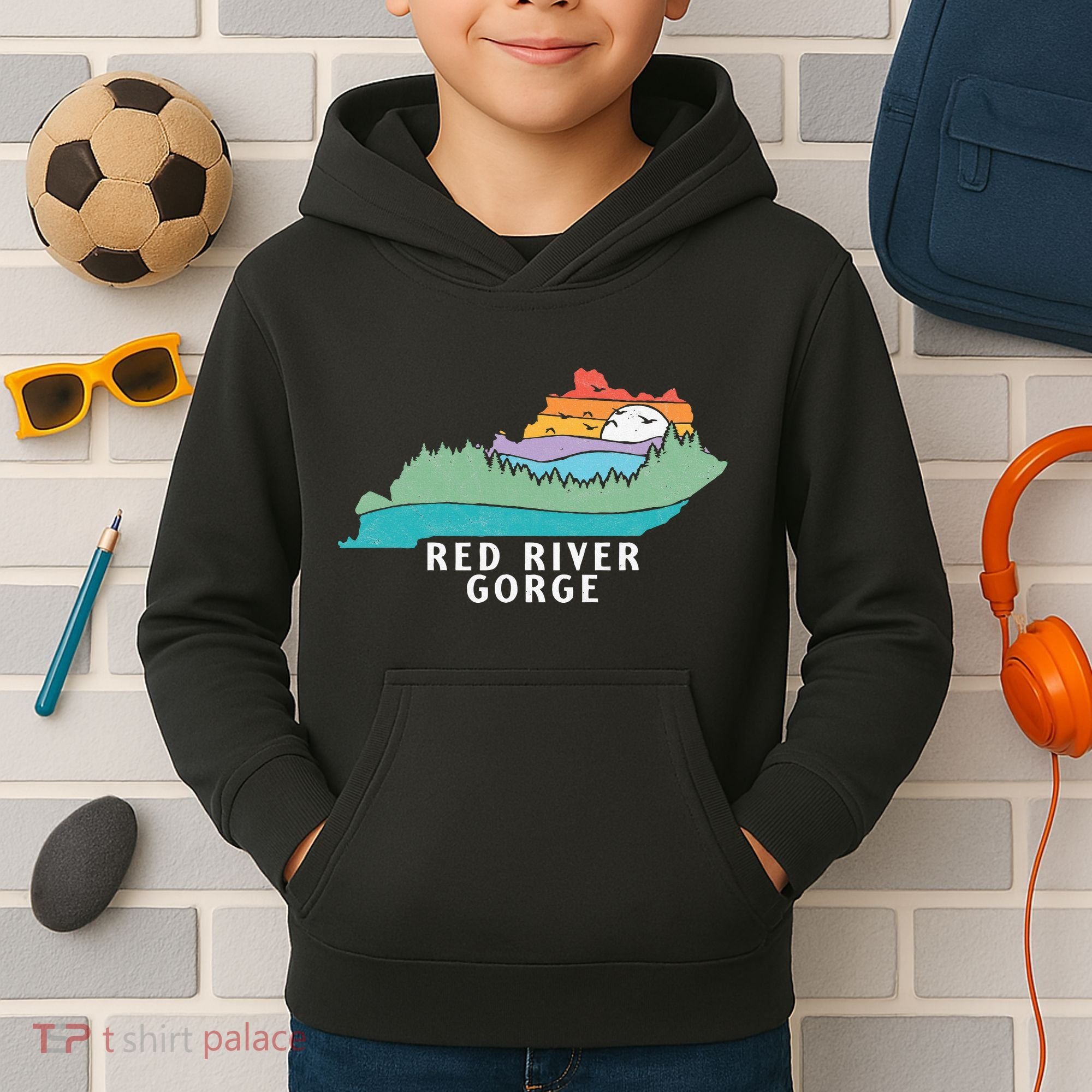 Red River Gorge Kentucky Outdoors State Nature Retro Kids Hoodie