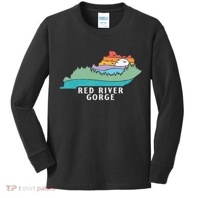 Red River Gorge Kentucky Outdoors State Nature Retro Kids Long Sleeve Shirt