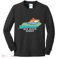Red River Gorge Kentucky Outdoors State Nature Retro Kids Long Sleeve Shirt thumb 0