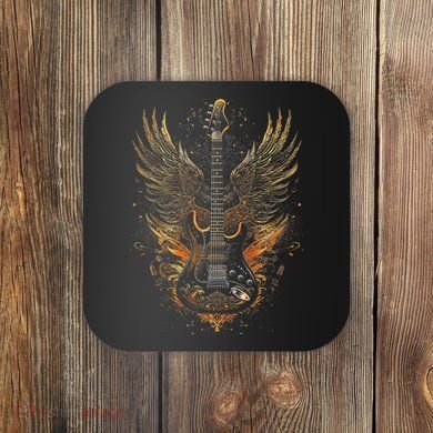 Rock & Roll Guitar With Wings Coaster
