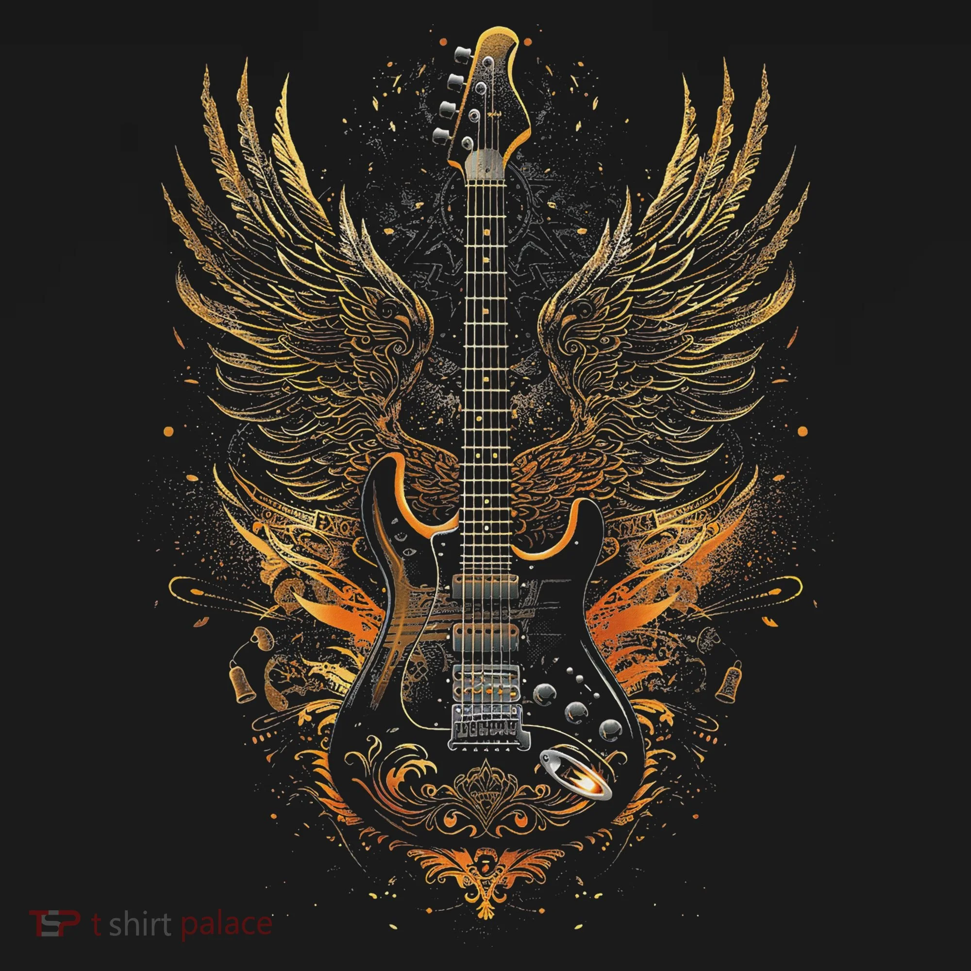 Rock & Roll Guitar With Wings Ornament