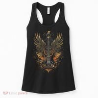 Rock & Roll Guitar With Wings Women's Tank Top thumb 0
