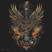 Rock & Roll Guitar With Wings Golf Towel thumb 3