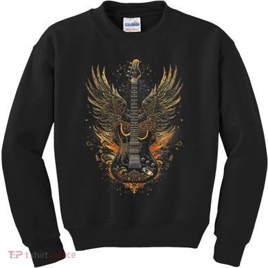 Rock & Roll Guitar With Wings Kids Sweatshirt