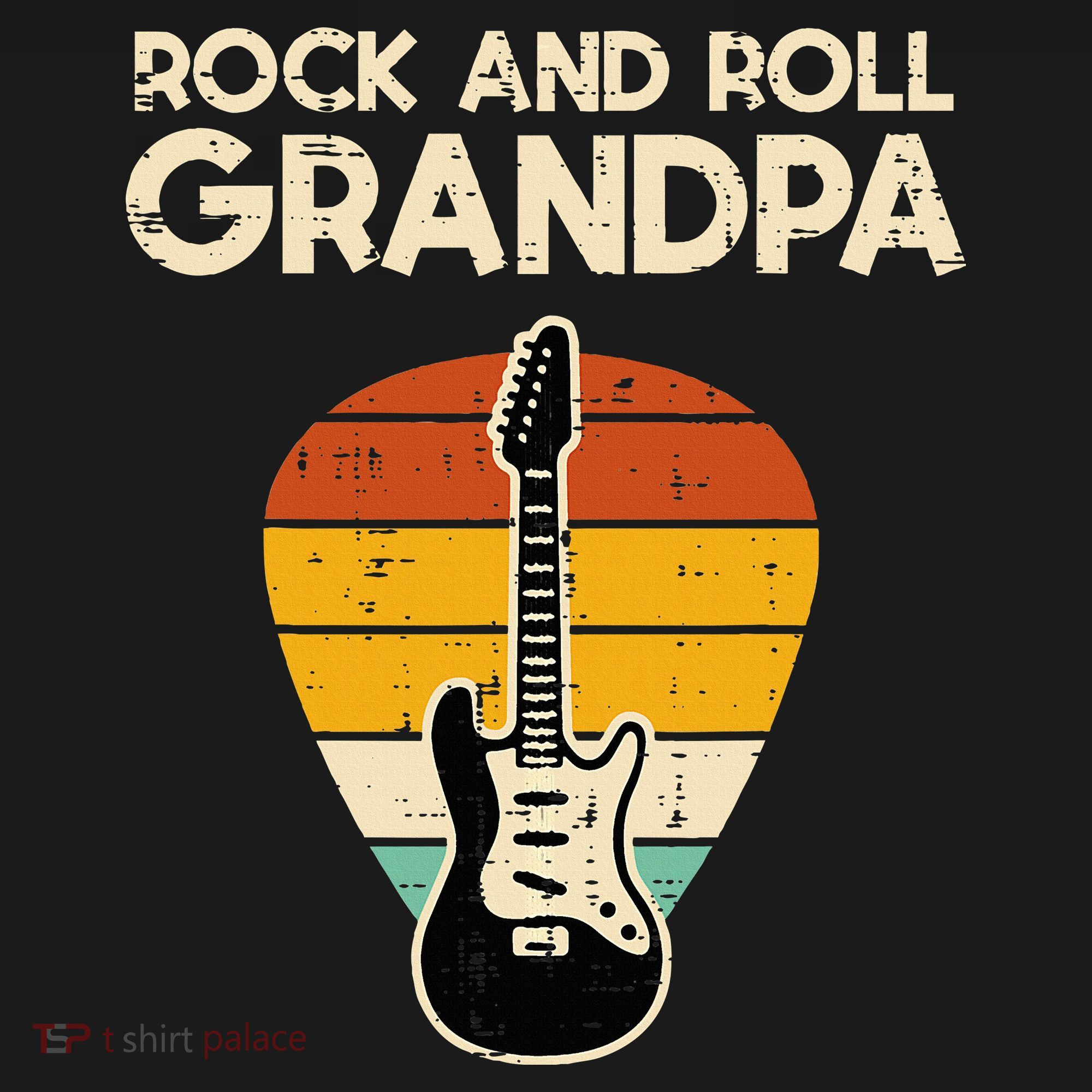 Rock Roll Grandpa Guitar Retro Rocker Papaw Grandfather Women's Hoodie