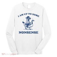 Raccoon Ride Goose I Am Up To Some Nonsense Funny Gift Long Sleeve Shirt thumb 0