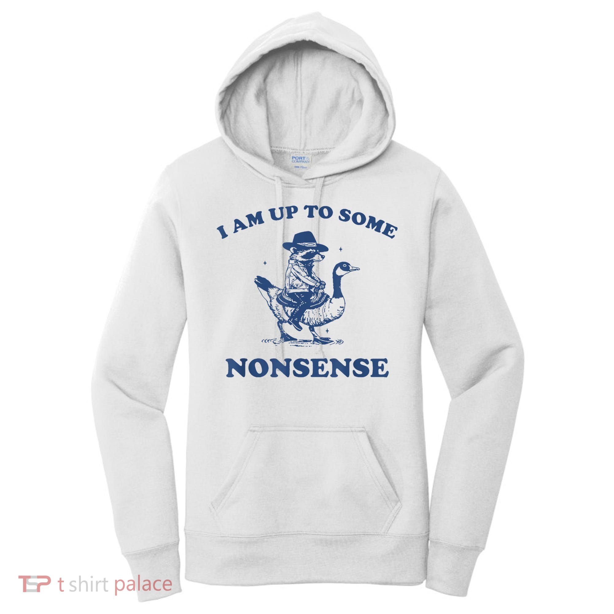 Raccoon Ride Goose I Am Up To Some Nonsense Funny Gift Women's Hoodie