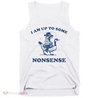 Raccoon Ride Goose I Am Up To Some Nonsense Funny Gift Tank Top thumb 0
