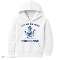 Raccoon Ride Goose I Am Up To Some Nonsense Funny Gift Kids Hoodie thumb 0