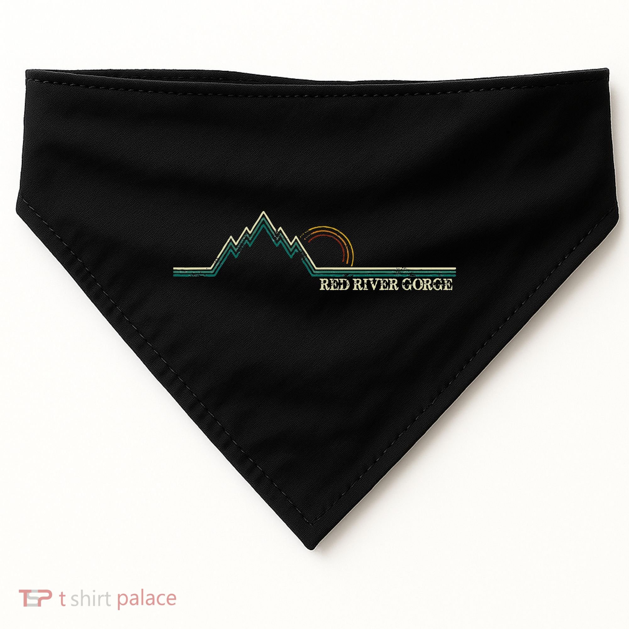 Red River Gorge Kentucky Retro Mountain USA-Made Doggie Bandana