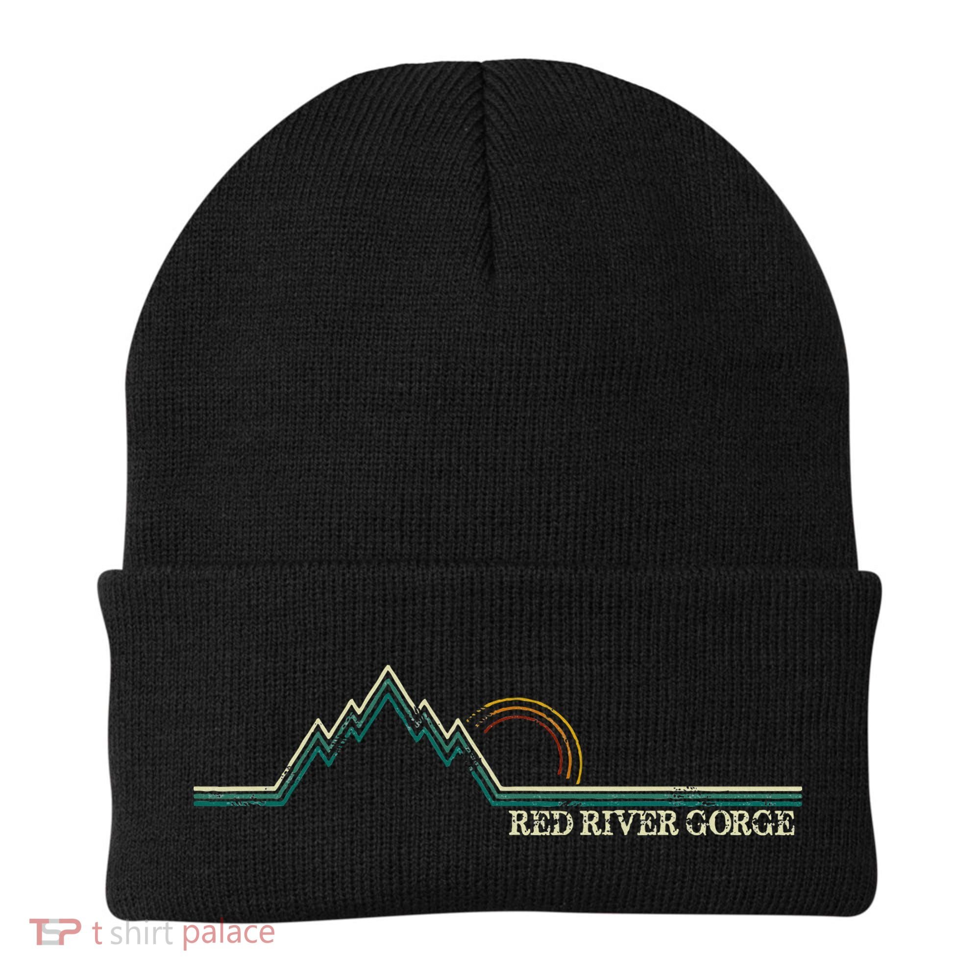 Red River Gorge Kentucky Retro Mountain Beanie