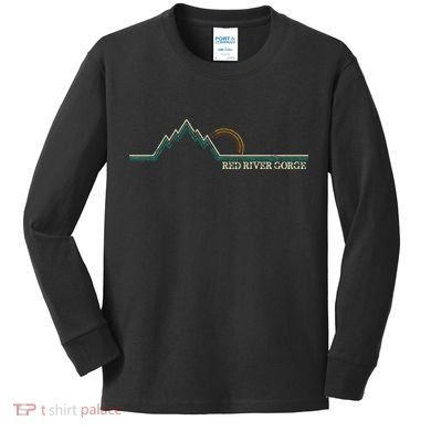 Red River Gorge Kentucky Retro Mountain Kids Long Sleeve Shirt