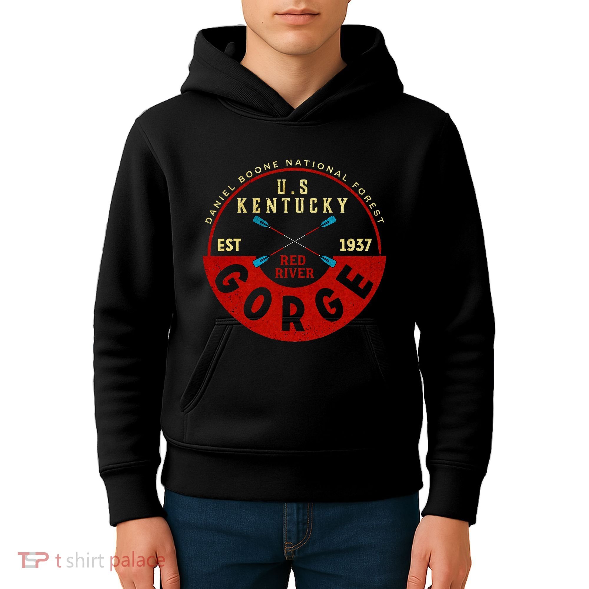 Red River Gorge Kentucky Aged Look Kids Hoodie