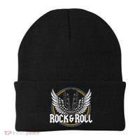 retro Roll Guitar Wings Music Concert Band Beanie thumb 0