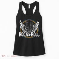 retro Roll Guitar Wings Music Concert Band Women's Tank Top thumb 0