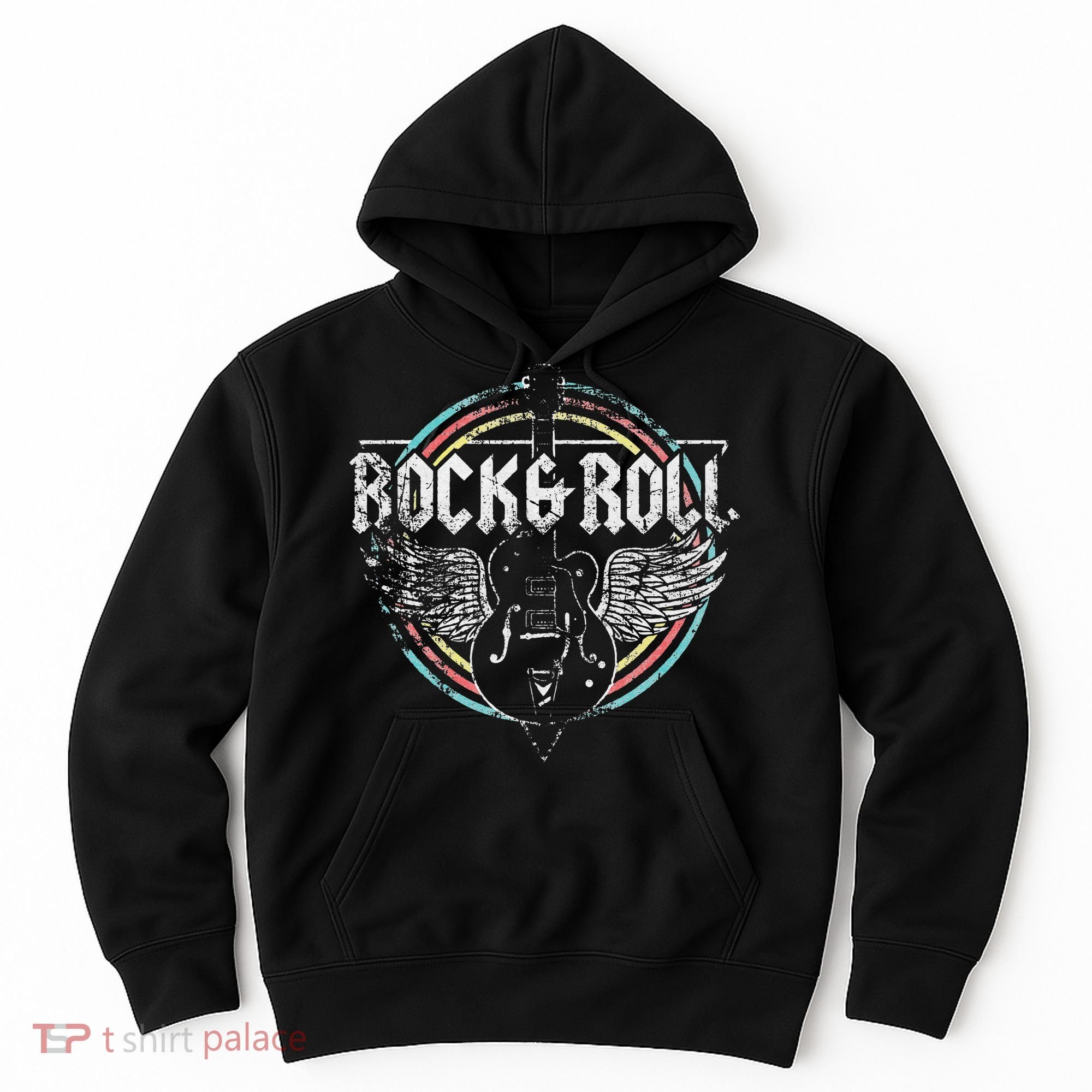 Rock & Roll Guitar Wings Music Classic Retro Hoodie