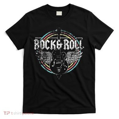 Rock & Roll Guitar Wings Music Classic Retro T-Shirt