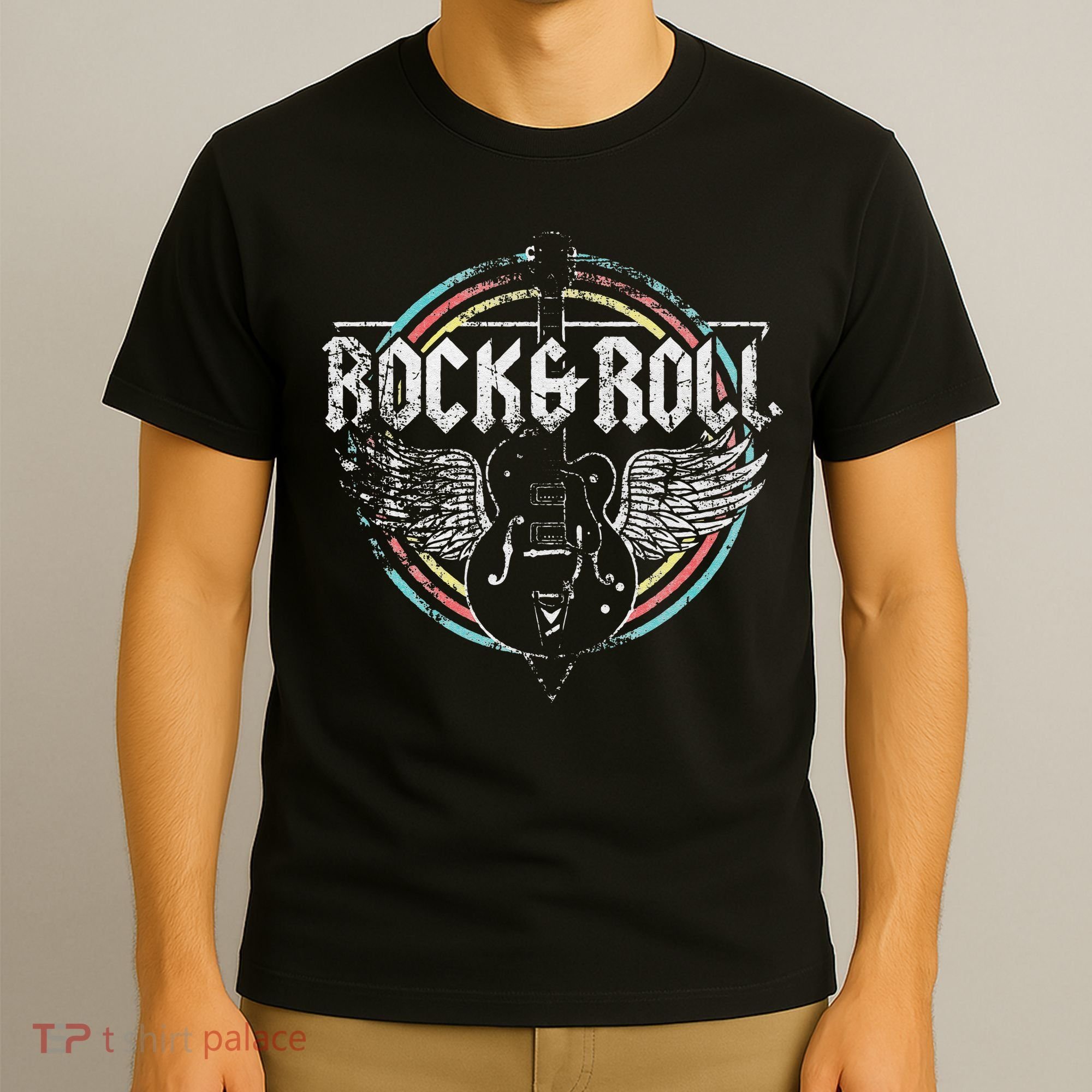 Rock & Roll Guitar Wings Music Classic Retro T-Shirt