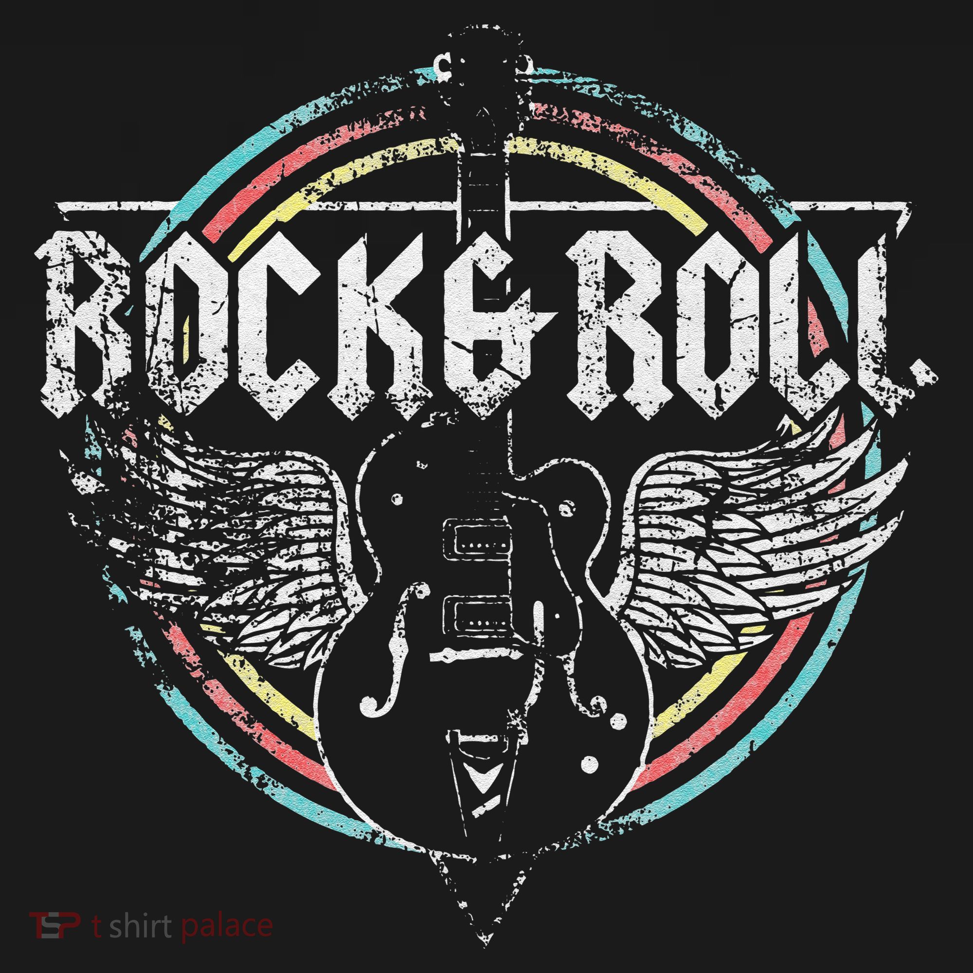 Rock & Roll Guitar Wings Music Classic Retro Button