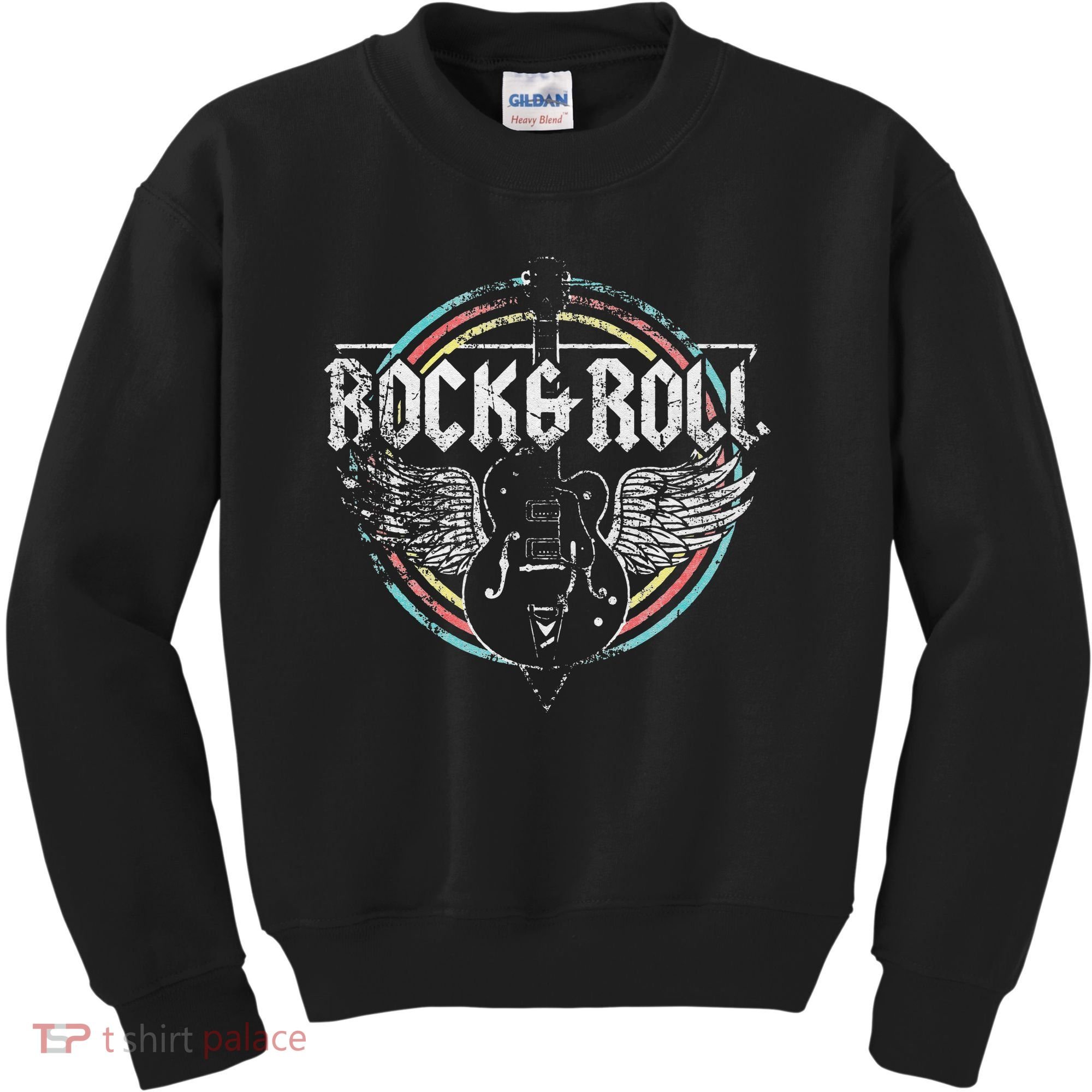Rock & Roll Guitar Wings Music Classic Retro Kids Sweatshirt