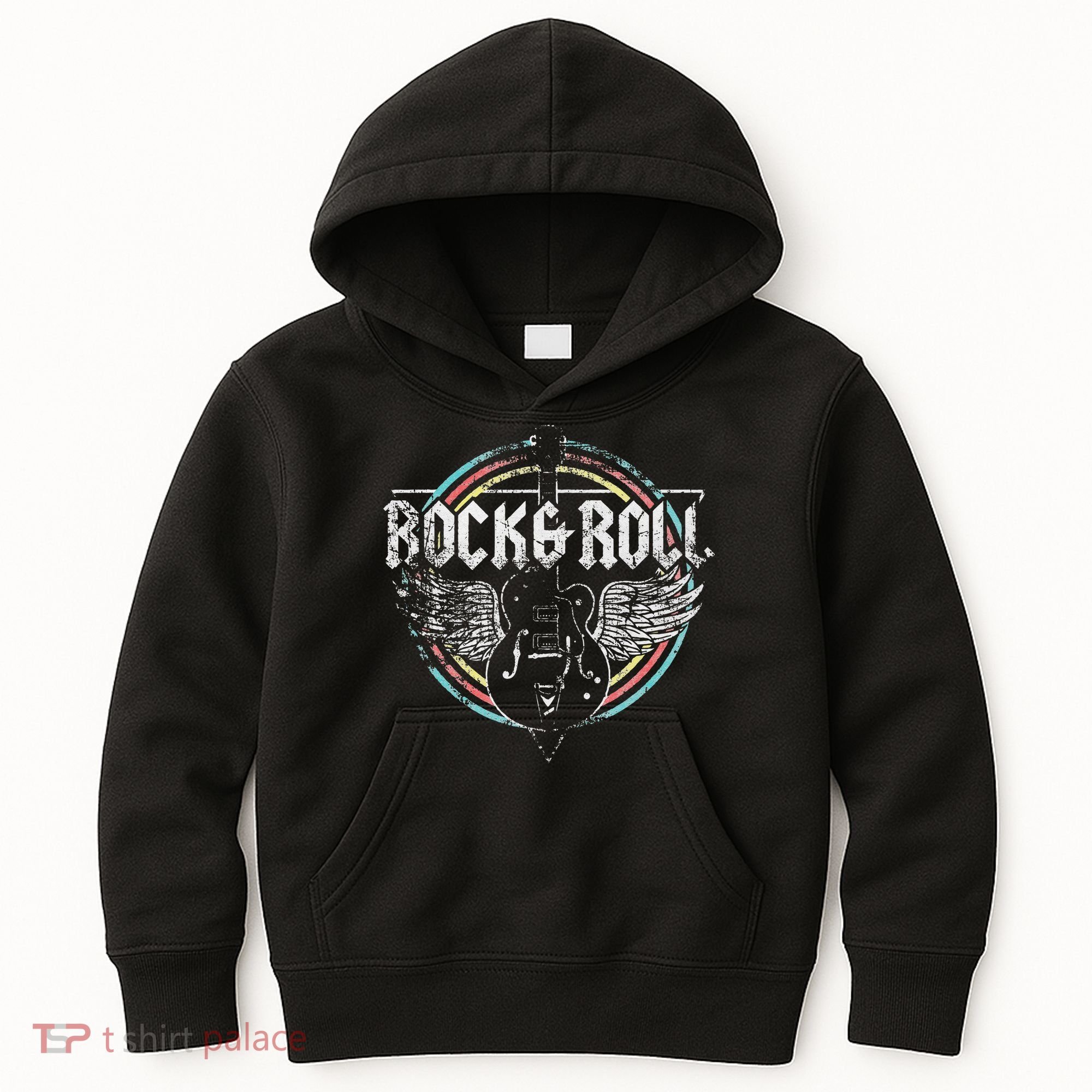 Rock & Roll Guitar Wings Music Classic Retro Kids Hoodie