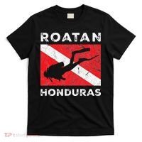 Retro Roatan Honduras Scuba Dive Vintage Dive Flag Diving T-Shirt thumb 0