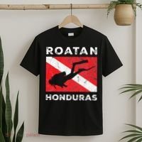 Retro Roatan Honduras Scuba Dive Vintage Dive Flag Diving T-Shirt thumb 2