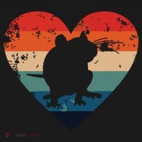 Rat Retro Heart Mouse Rodent Lover Rat Owner Button thumb 1