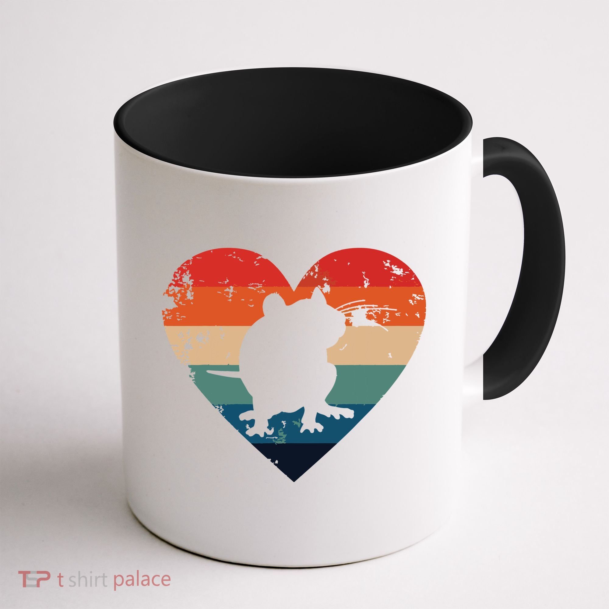 Rat Retro Heart Mouse Rodent Lover Rat Owner Coffee Mug