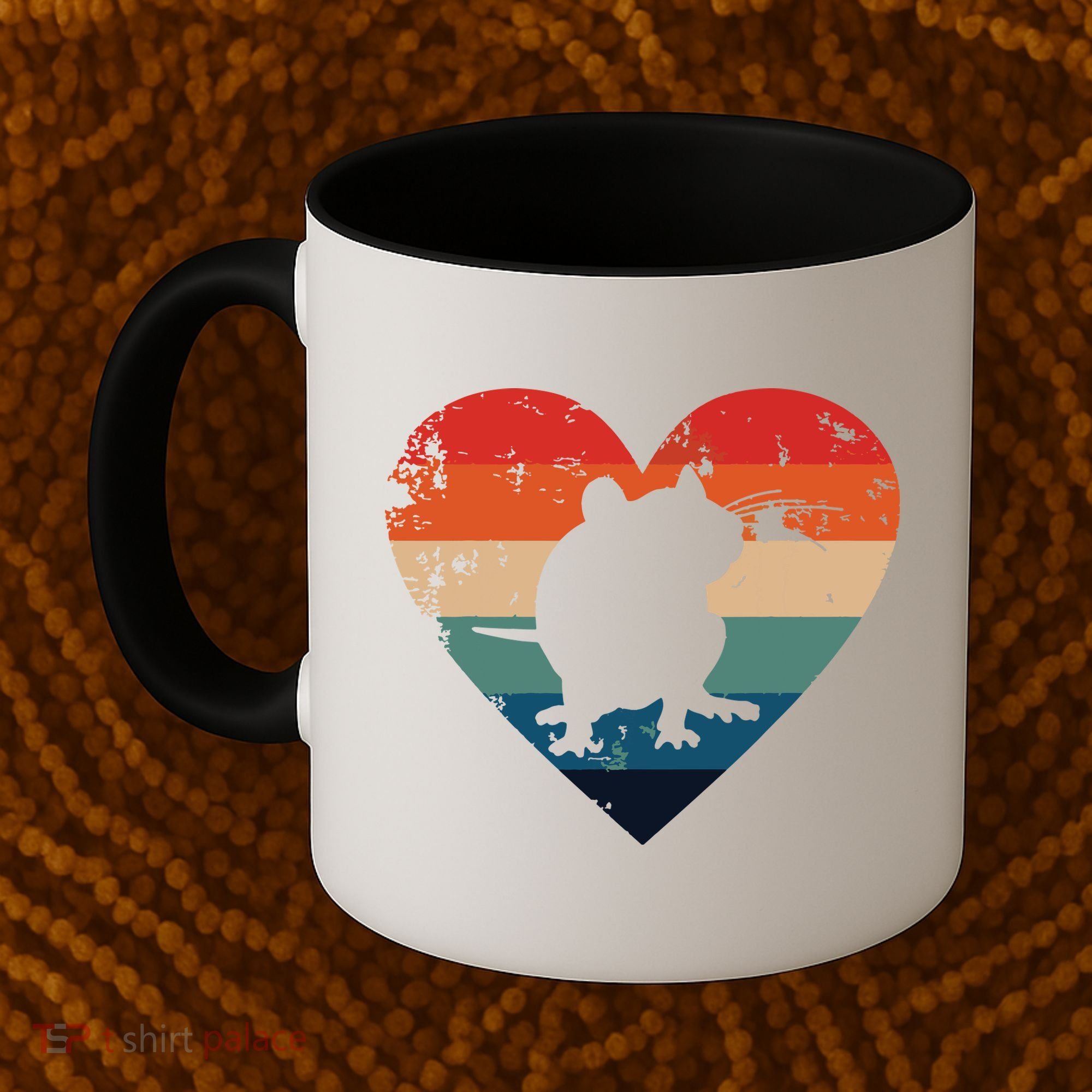 Rat Retro Heart Mouse Rodent Lover Rat Owner Coffee Mug