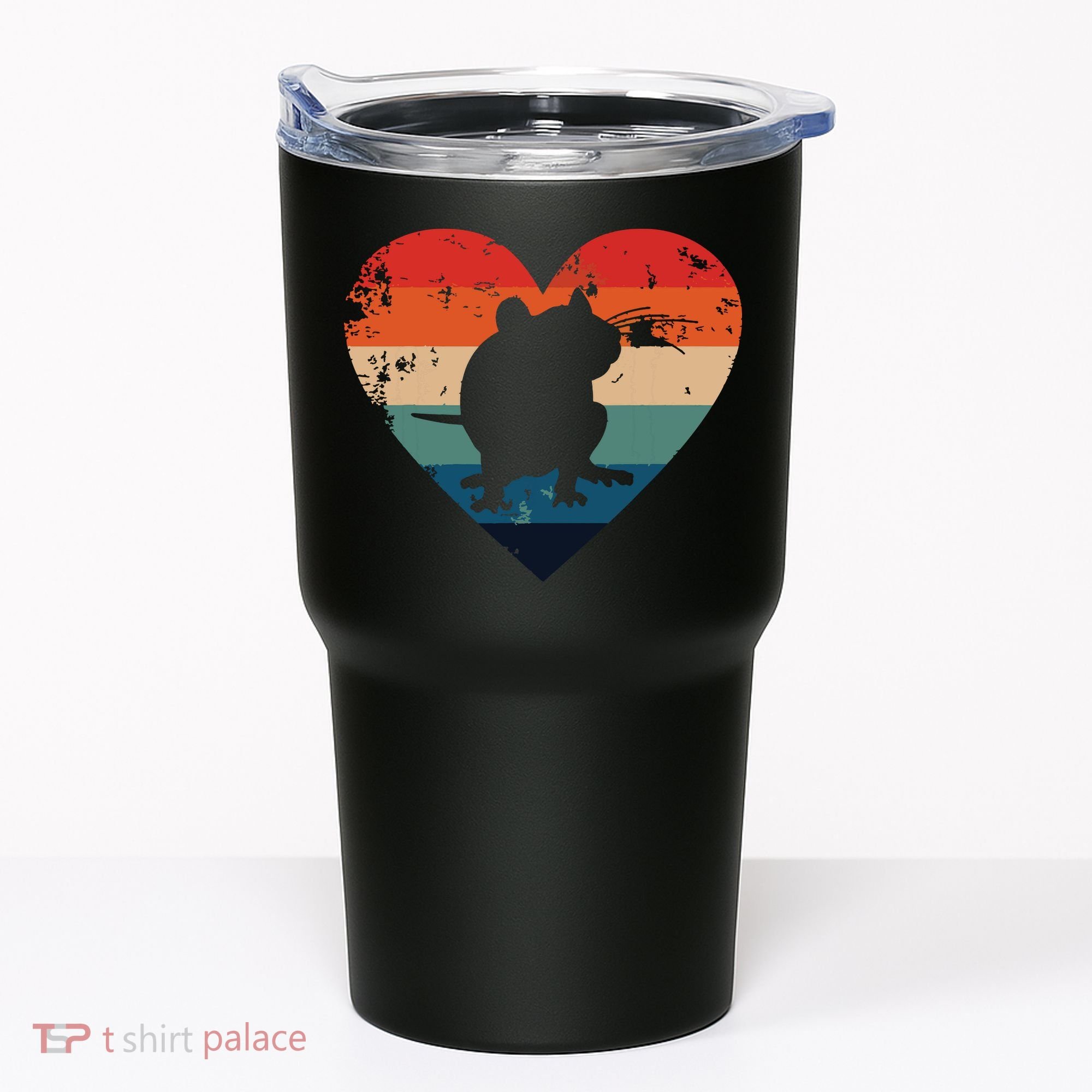 Rat Retro Heart Mouse Rodent Lover Rat Owner Tumbler