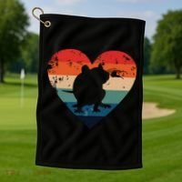 Rat Retro Heart Mouse Rodent Lover Rat Owner Golf Towel thumb 1
