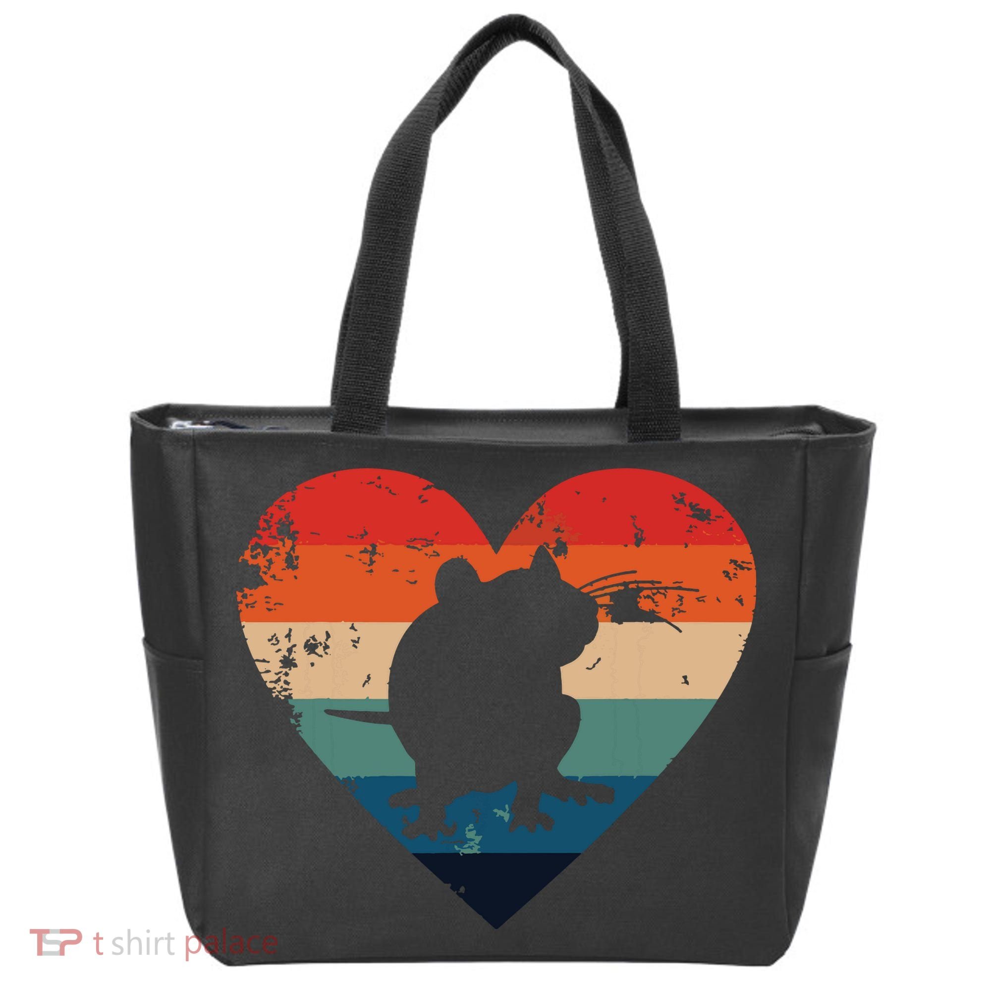 Rat Retro Heart Mouse Rodent Lover Rat Owner Tote Bag