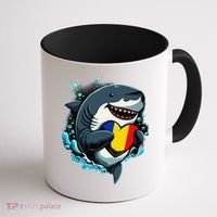 Romanian Roots Heart Romanian Pride Shark Romania Flag Coffee Mug thumb 1