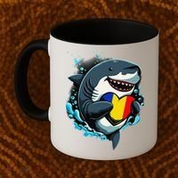 Romanian Roots Heart Romanian Pride Shark Romania Flag Coffee Mug thumb 2