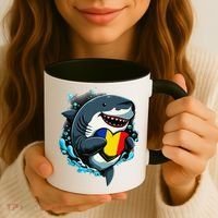 Romanian Roots Heart Romanian Pride Shark Romania Flag Coffee Mug thumb 3