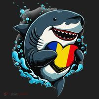 Romanian Roots Heart Romanian Pride Shark Romania Flag Beanie thumb 2