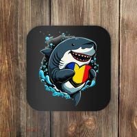 Romanian Roots Heart Romanian Pride Shark Romania Flag Coaster thumb 0