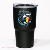 Romanian Roots Heart Romanian Pride Shark Romania Flag Tumbler thumb 0