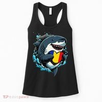 Romanian Roots Heart Romanian Pride Shark Romania Flag Women's Tank Top thumb 0